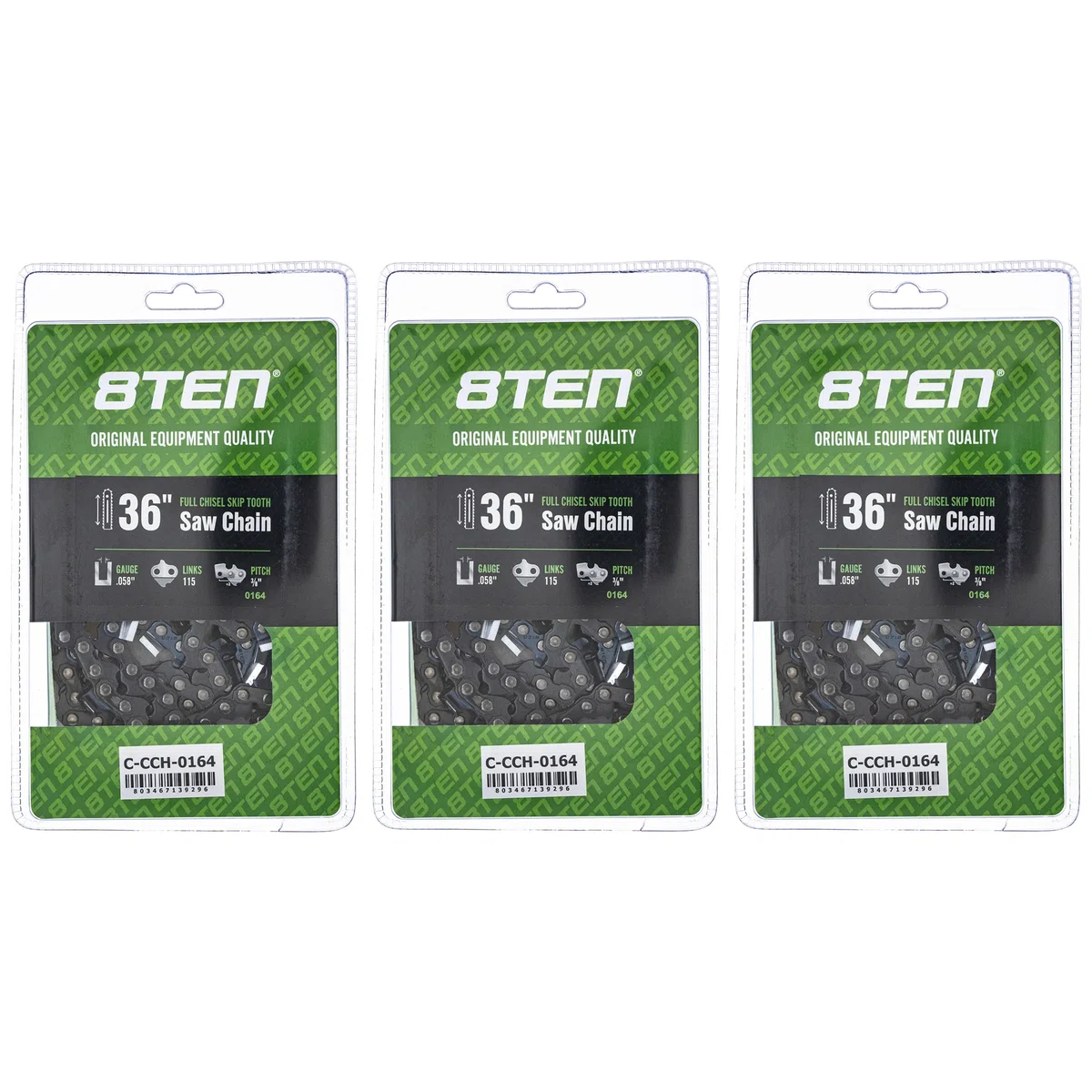 Chainsaw Chain 36 Inch .058 3/8 115DL For Husqvarna 501842815 73EXL115G 581626915 73EXJ115G | 3-PACK