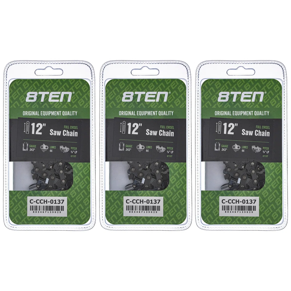 Chainsaw Chain 12 Inch .043 3/8 LP 44DL For Stihl Homelite Echo 90PX044G 90PX44CQ H3844 61PMM344E | 3-PACK