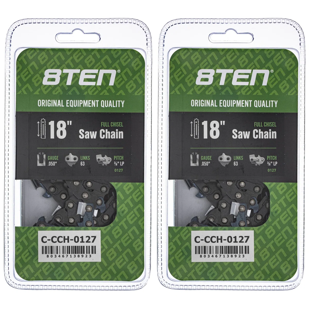 Chainsaw Chain 18 Inch .050 3/8 LP 63DL For Worx Greenworks S63 H3763 63PM363E | 2-PACK