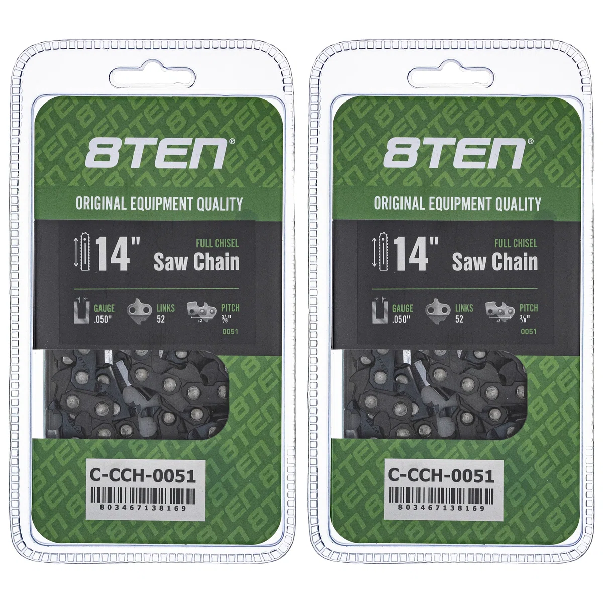 Chainsaw Chain 14 Inch .050 3/8 52DL For Homelite Echo Makita 576936552 501847052 91PX52CQ 585422152 | 2-PACK