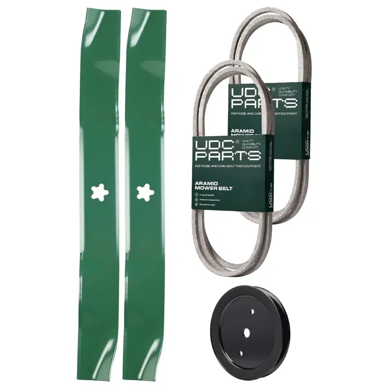 UDC Parts Mower Kit / Belt 130969 + Belt 144959 + Pulley 195945 + 2 Pack Blades 134149 / Fits Ariens 42" Automatic 42" Hydro Precision 42" Hydro