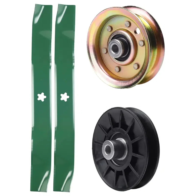UDC Parts Mower Kit / Pulley 532194326 + Pulley 173437 + 2 Pack Blades 134149 / Fits Husqvarna YTH2042 XP