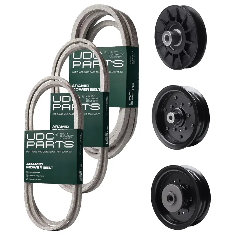 UDC Parts Mower Kit / Belt 130969 + Belt 140218 + Belt 197242 + Pulley 532194326 + Pulley 532196104 + Pulley 532196106 / Fits Poulan Pro PBGT22H48