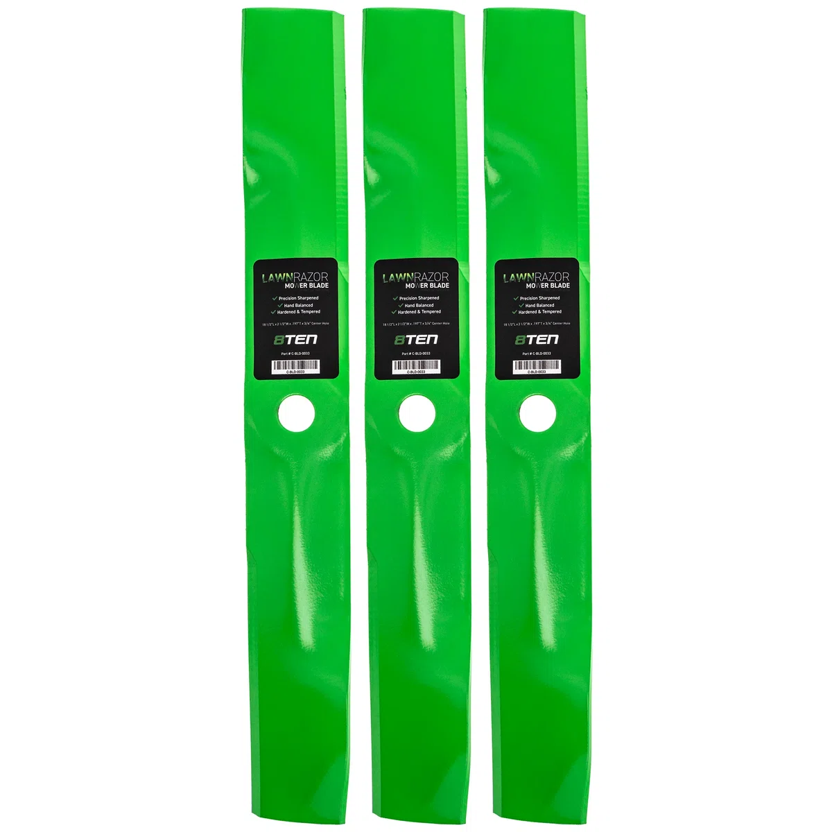 LawnRAZOR Medium Lift Blade Set For John Deere Scotts Sabre M115496 GY20569 M113518 M115329 M135590 | 3-PACK