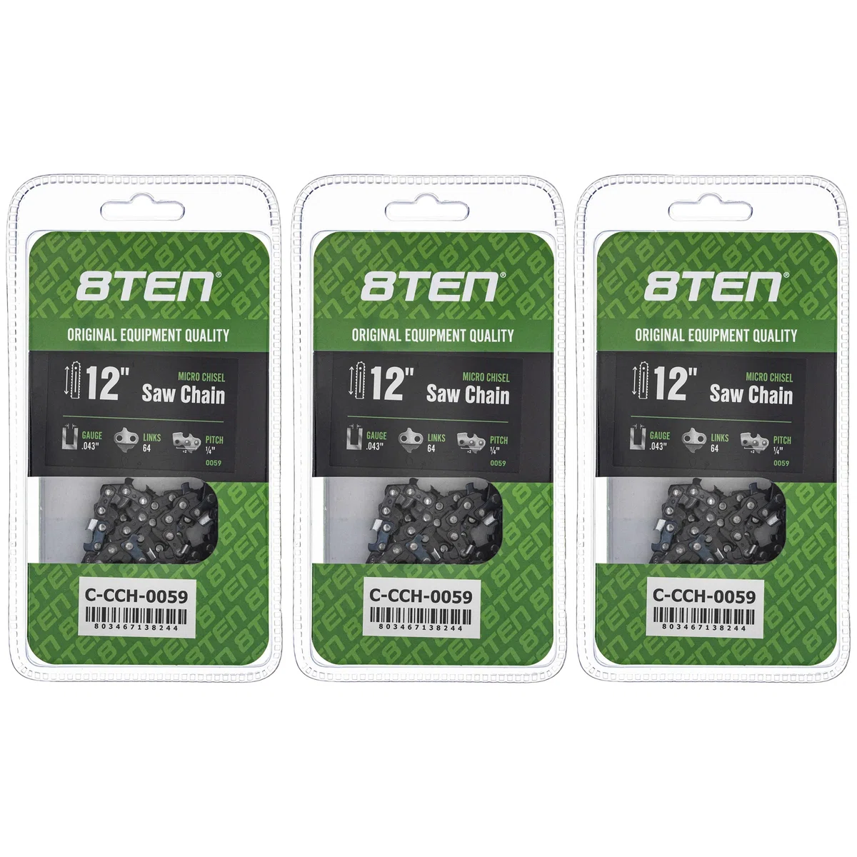 Chainsaw Chain 12 Inch .043 1/4 64DL For Stihl 36700050064 71PM364 | 3-PACK
