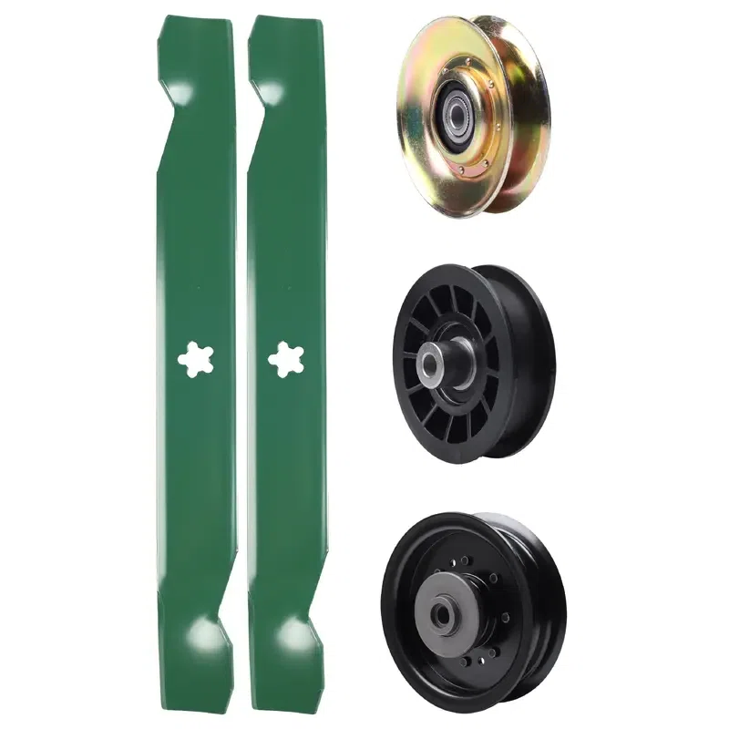 UDC Parts Mower Kit / Pulley 127783 + Pulley 532194327 + Pulley 532196104 + 2 Pack Blades 138497 / Fits Husqvarna LT1597