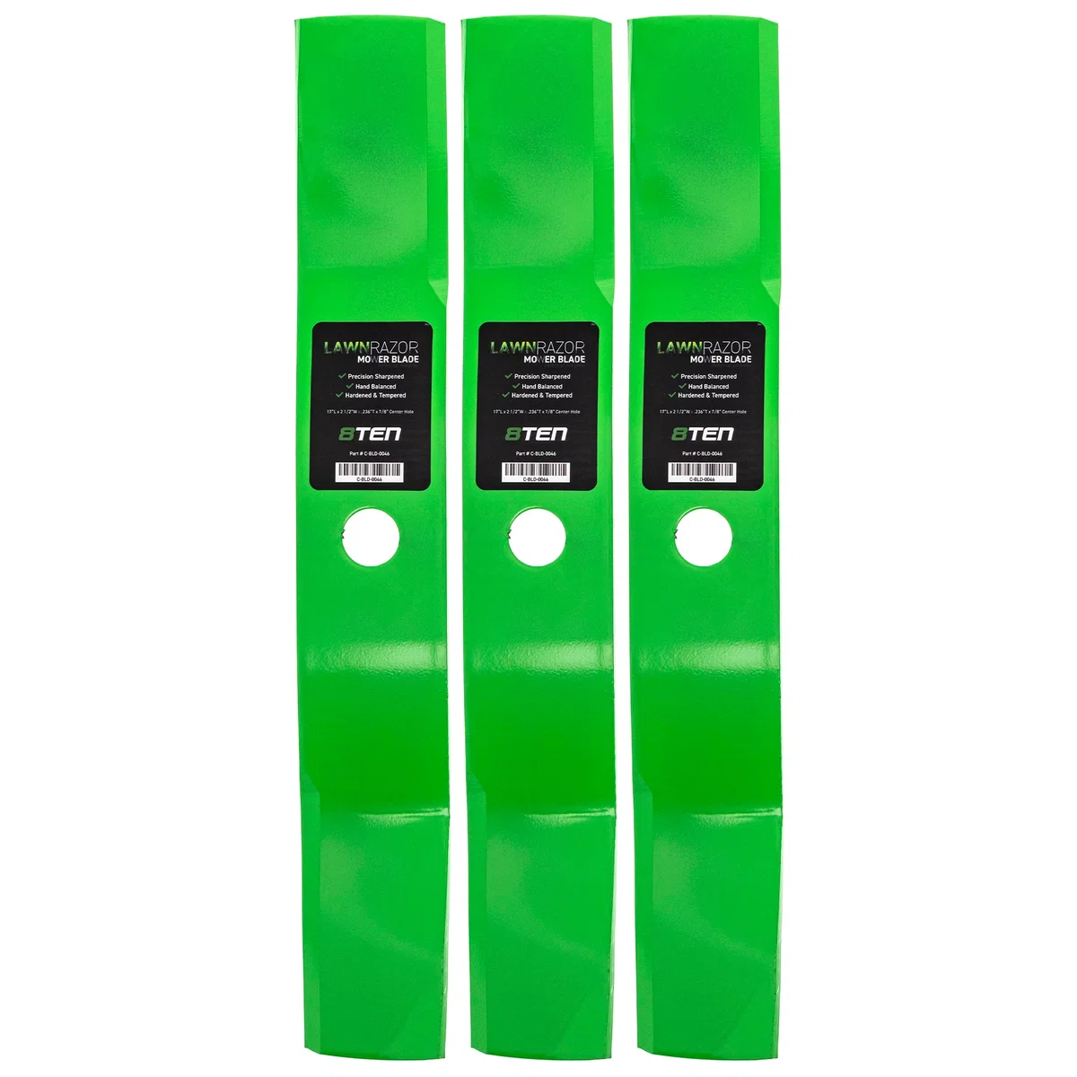 LawnRAZOR Medium Lift Blade For John Deere M136194 | 3-PACK