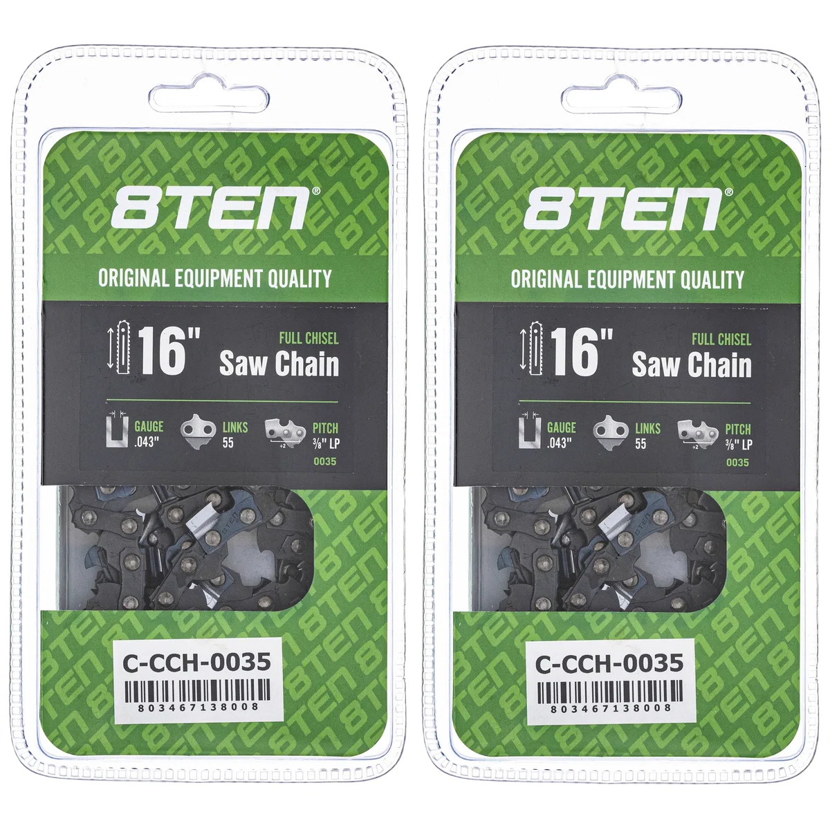 Chainsaw Chain 16 Inch .043 3/8 LP 55DL For Stihl Homelite 90PX055G 36100050055 61PMM355E H3855 | 2-PACK