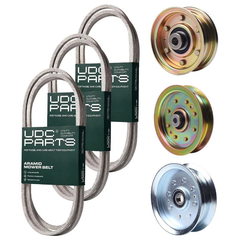 UDC Parts Mower Kit / Belt 754-04060 + Belt 754-05027A + Belt 954-05022a + Pulley 756-04224 + Pulley 956-04129 + Pulley GY20629 / Fits Troy-Bilt TB2246