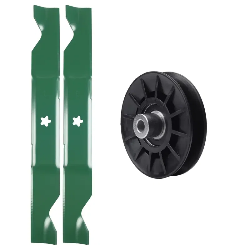 UDC Parts Mower Kit / Pulley 532194326 + 2 Pack Blades 405380 / Fits Poulan Pro PB185A46LT PB18VA46 PB19546LT PB195H46YT PB195H46YTX PB20A46 PB20A46YT PB20H46LT PB20H46YT PB20VA46 PB22H46YT PB22H46YTX