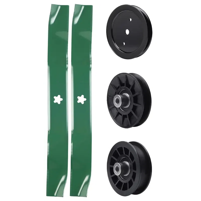 UDC Parts Mower Kit / Pulley 195945 + Pulley 532194326 + Pulley 532194327 + 2 Pack Blades 134149 / Fits Poulan Pro PB145G42 PB15542LT PB175A42LT PB175A46 PB175G42 PB185A42 PB195A46LT PB195H42LT