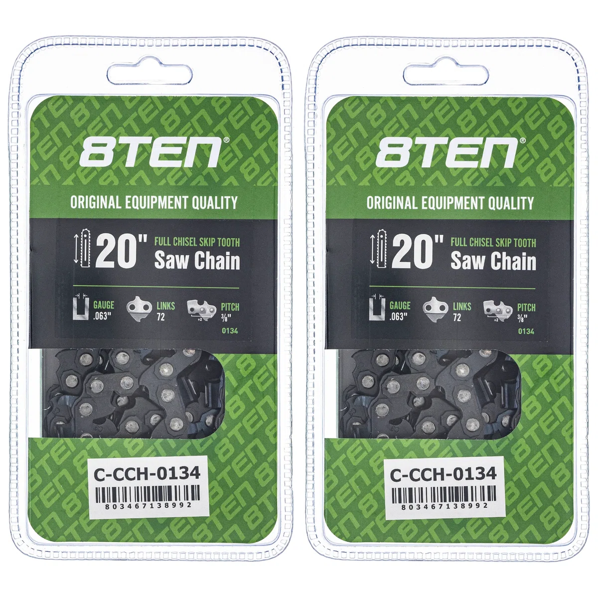Chainsaw Chain 20 Inch .063 3/8 72DL For Stihl Dolmar Makita 75LPX072G 75EXL072G 36RS372E H50S72 | 2-PACK
