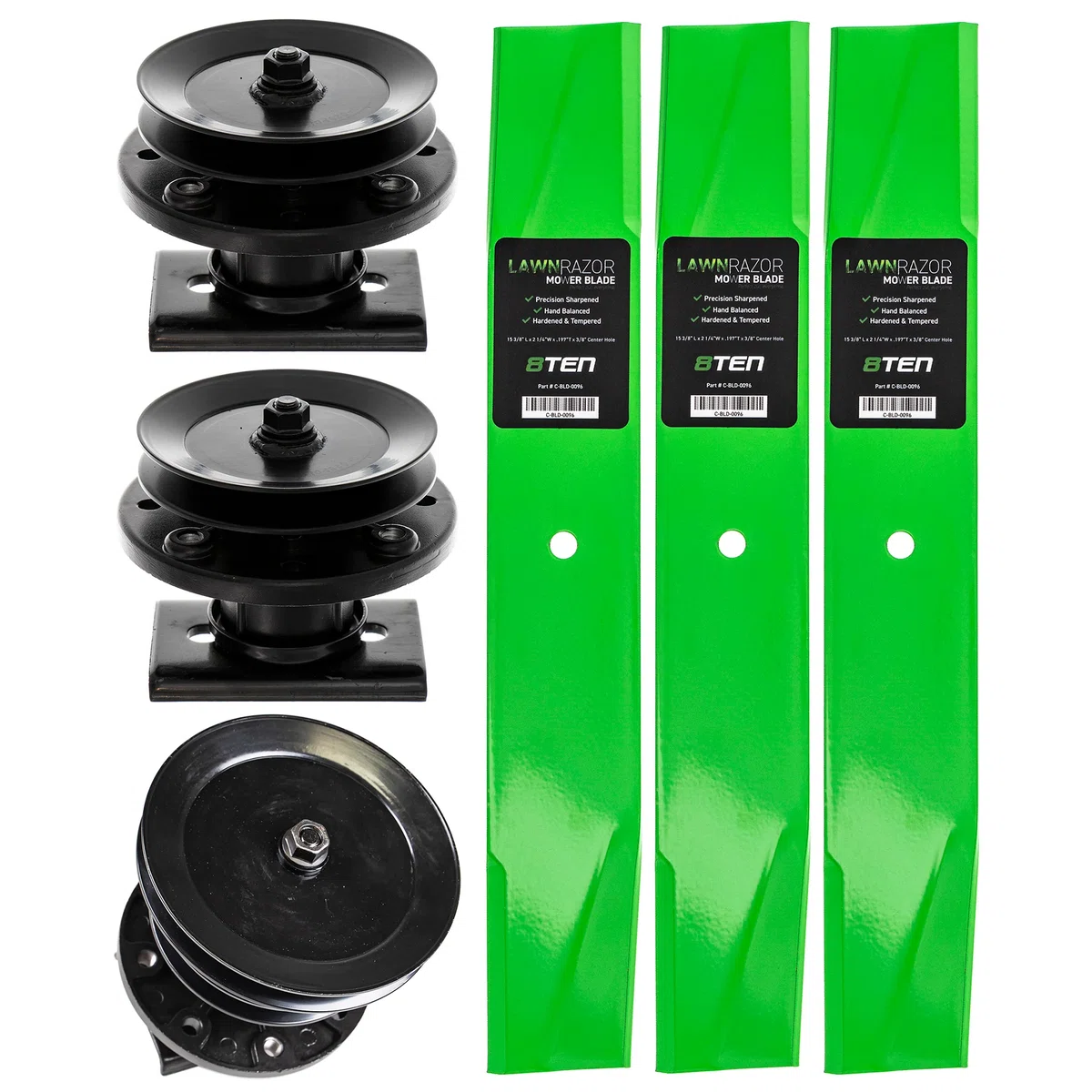 Mower Deck Blades & Spindles Kit For Poulan Roper Poulan Pro MK1001948