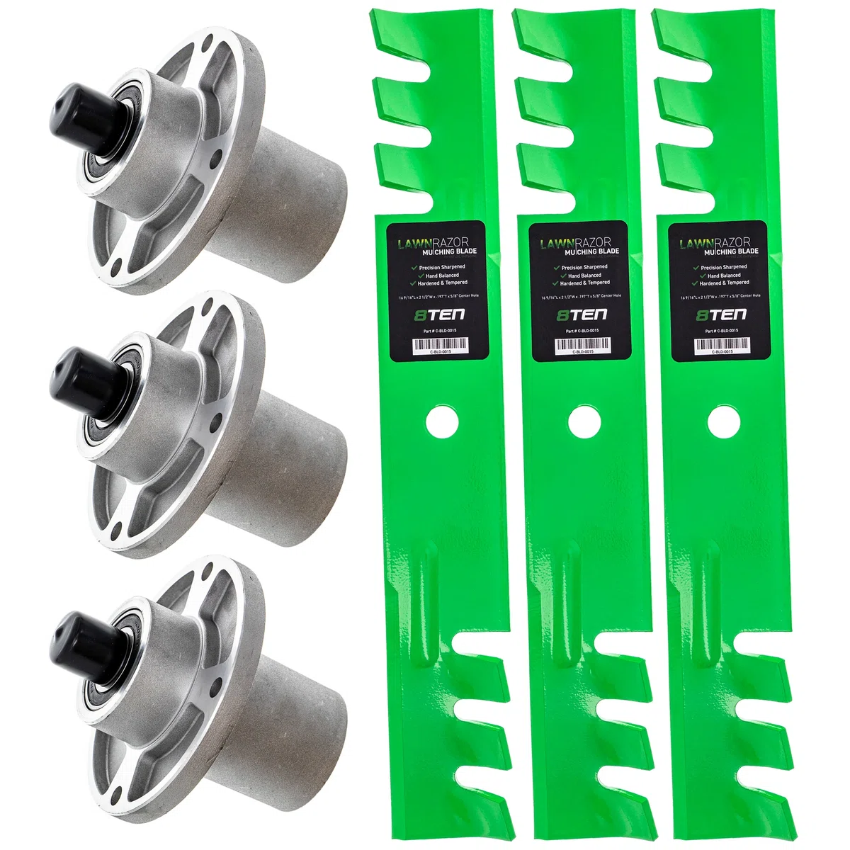 Deck Spindles & Mulching Blades Kit For Toro Gravely Great Dane MK1002153
