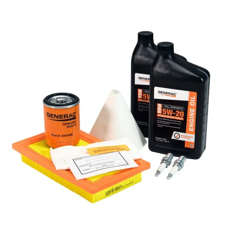Generac A0002074708 Maintenance Kit with Proprietary 5W-20 Synthetic Oil for 14 17kW Air-Cooled Generators