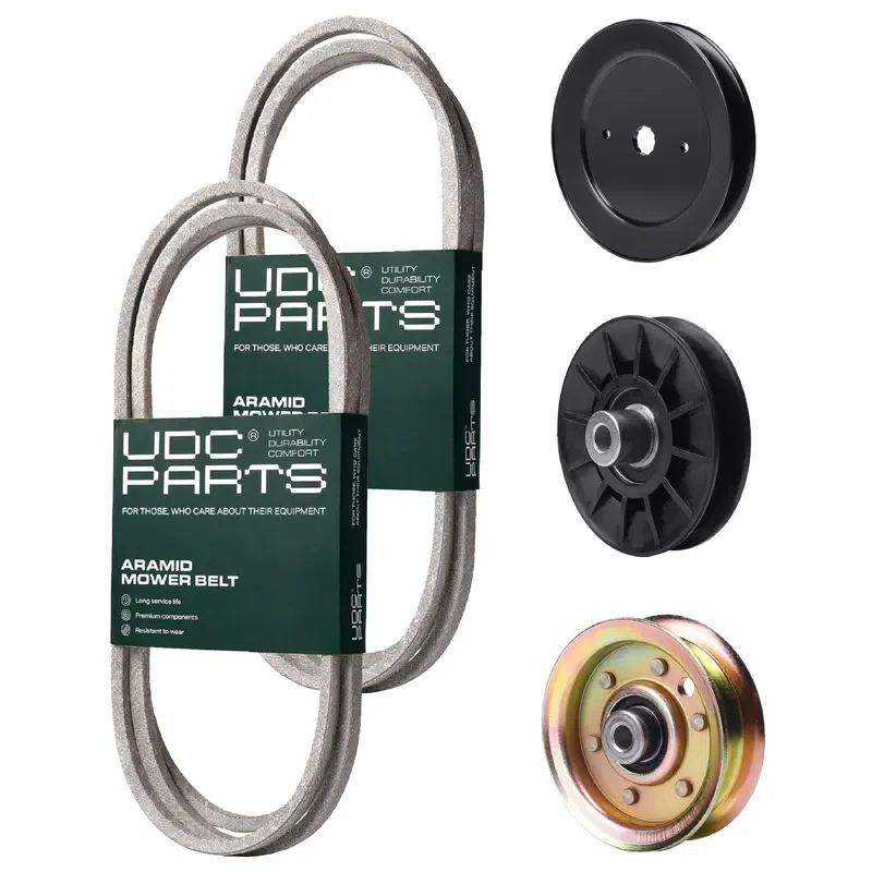 UDC Parts Mower Kit / Belt 140218 + Belt 144959 + Pulley 129861 + Pulley 532194326 + Pulley 173437 / Fits Husqvarna YTH2042 XP