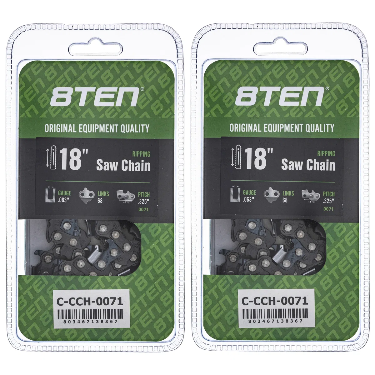 Chainsaw Chain 18 Inch .063 .325 68DL For Stihl Homelite 26RM368 22BPX068G 22LPX068G 36390050068 | 2-PACK