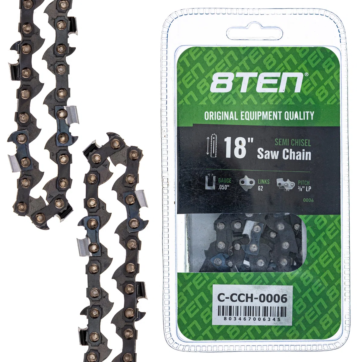 Chainsaw Chain 18 Inch .050 3/8 62DL For Poulan Makita Echo 91PX62CQ 576936562 585422162 63PM62E