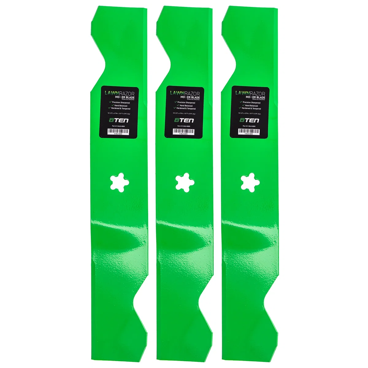 LawnRAZOR Notched High Lift Blade For Husqvarna Poulan Pro Statesman 187256 187254 532187256 | 3-PACK