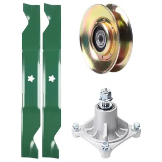 UDC Parts Mower Kit / Pulley 127783 + Spindle 532174356 + 2 Pack Blades 405380 / Fits Husqvarna LT1597