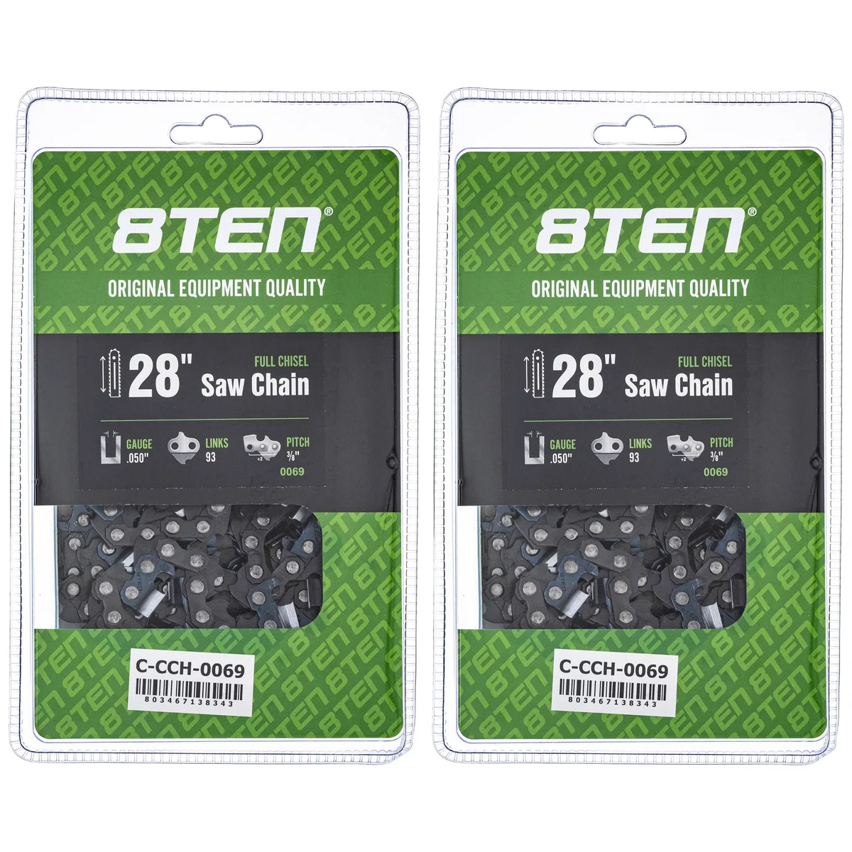 Chainsaw Chain 28 Inch .050 3/8 93DL For Homelite Echo 585550093 72EXJ093G 72EXL093G 72LPX093G | 2-PACK