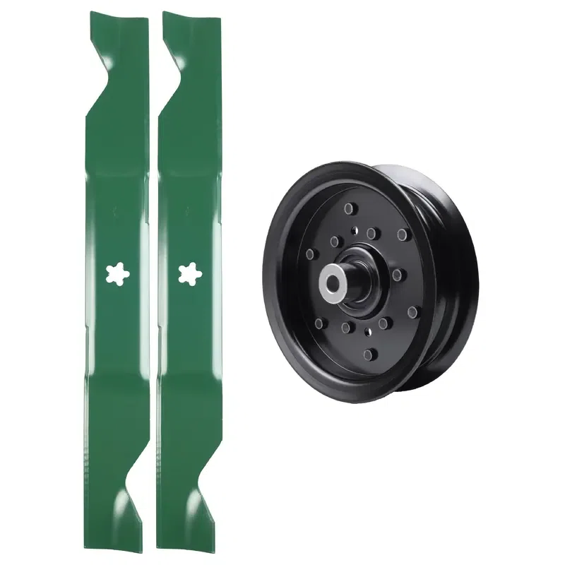 UDC Parts Mower Kit / Pulley 532196106 + 2 Pack Blades 405380 / Fits Jonsered LT2223A2 LT2320A2 YT46