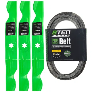 Mower Blades & Deck Belt Kit For Cub Cadet Troy-Bilt Columbia MK1007766