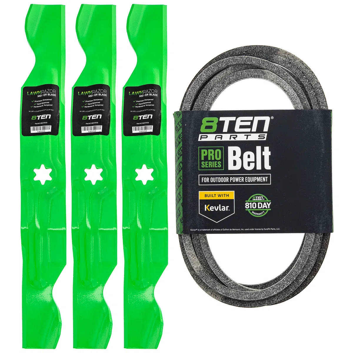 Mower Blades & Deck Belt Kit For Cub Cadet Troy-Bilt Columbia MK1007766