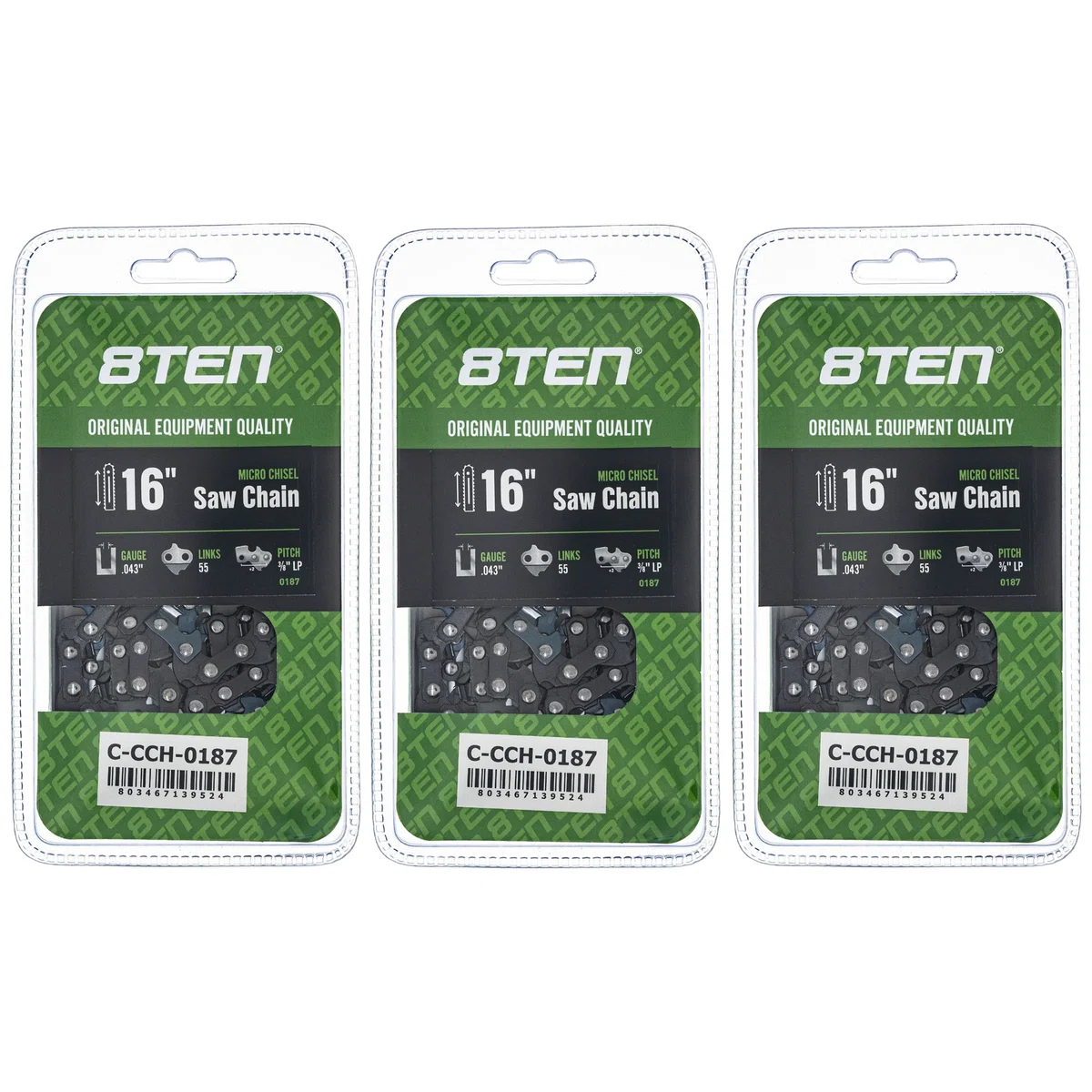 Chainsaw Chain 16 Inch .043 3/8 LP 55DL For Stihl Homelite 90PX055G 36100050055 61PMM355E H3855 | 3-PACK