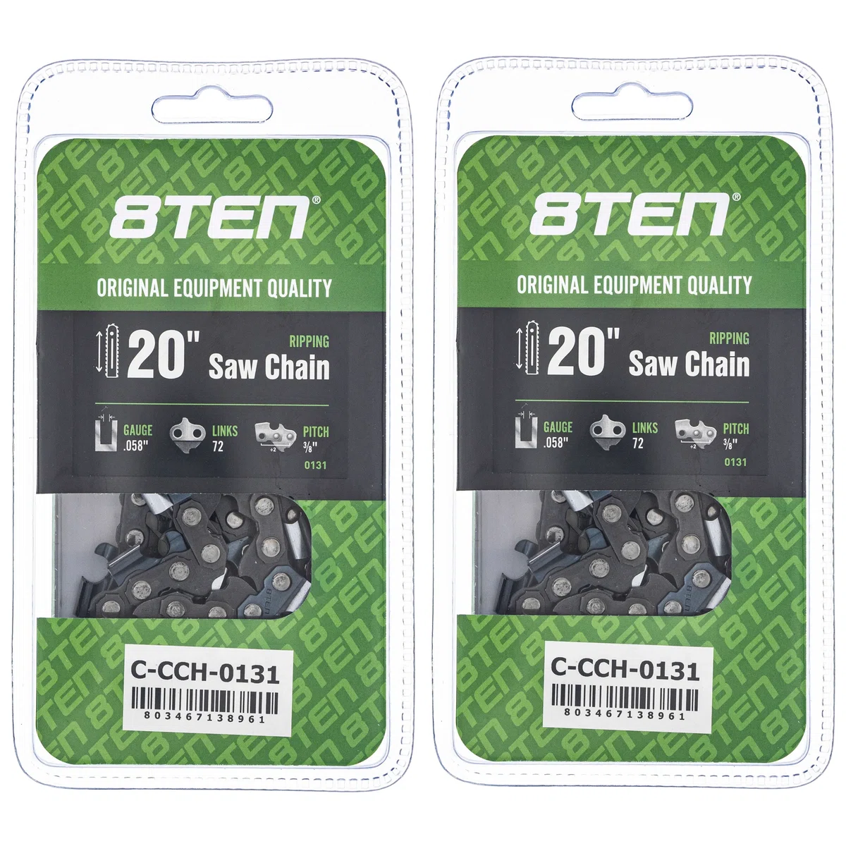 Chainsaw Chain 20 Inch .058 3/8 72DL For Makita Husqvarna 73EXL072G 581626972 591152572 501842872 | 2-PACK