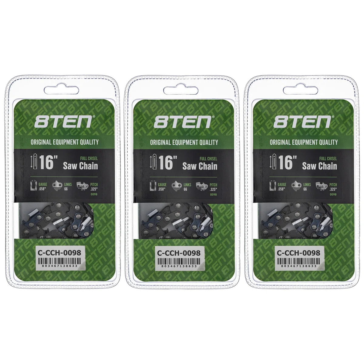 Chainsaw Chain 16 Inch .058 .325 66DL For Solo Dolmar Homelite 21LPX066G 501840766 591101266 | 3-PACK