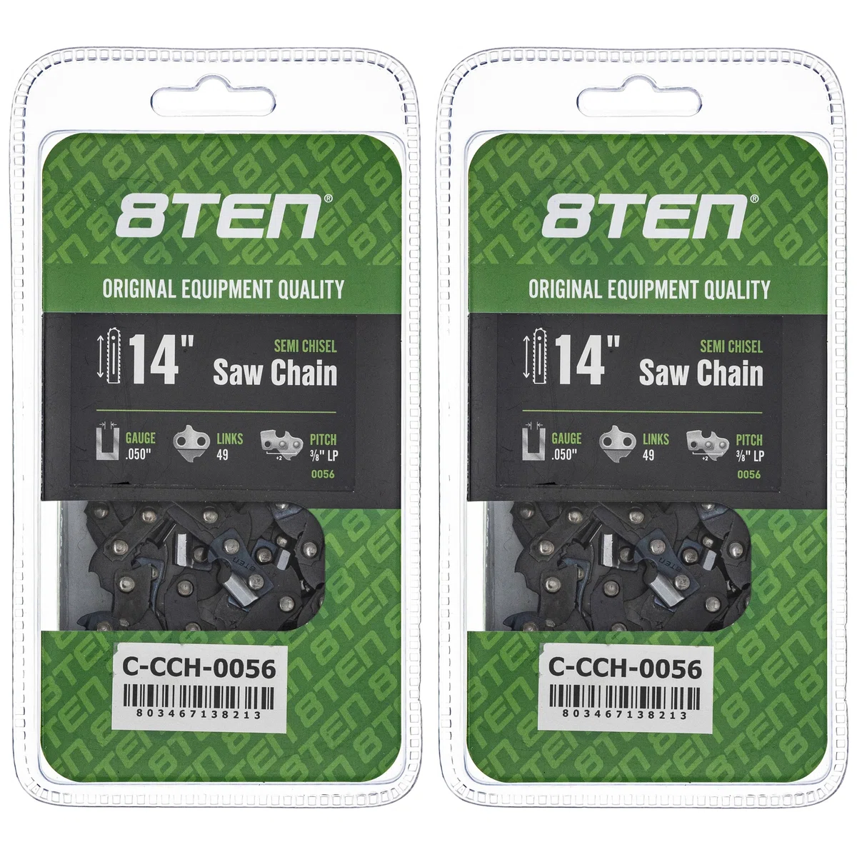 Chainsaw Chain 14 Inch .050 3/8 LP 49DL For WEN Mastercraft Dayton 91VXL049G 63PM349E S49-21 H3749 | 2-PACK