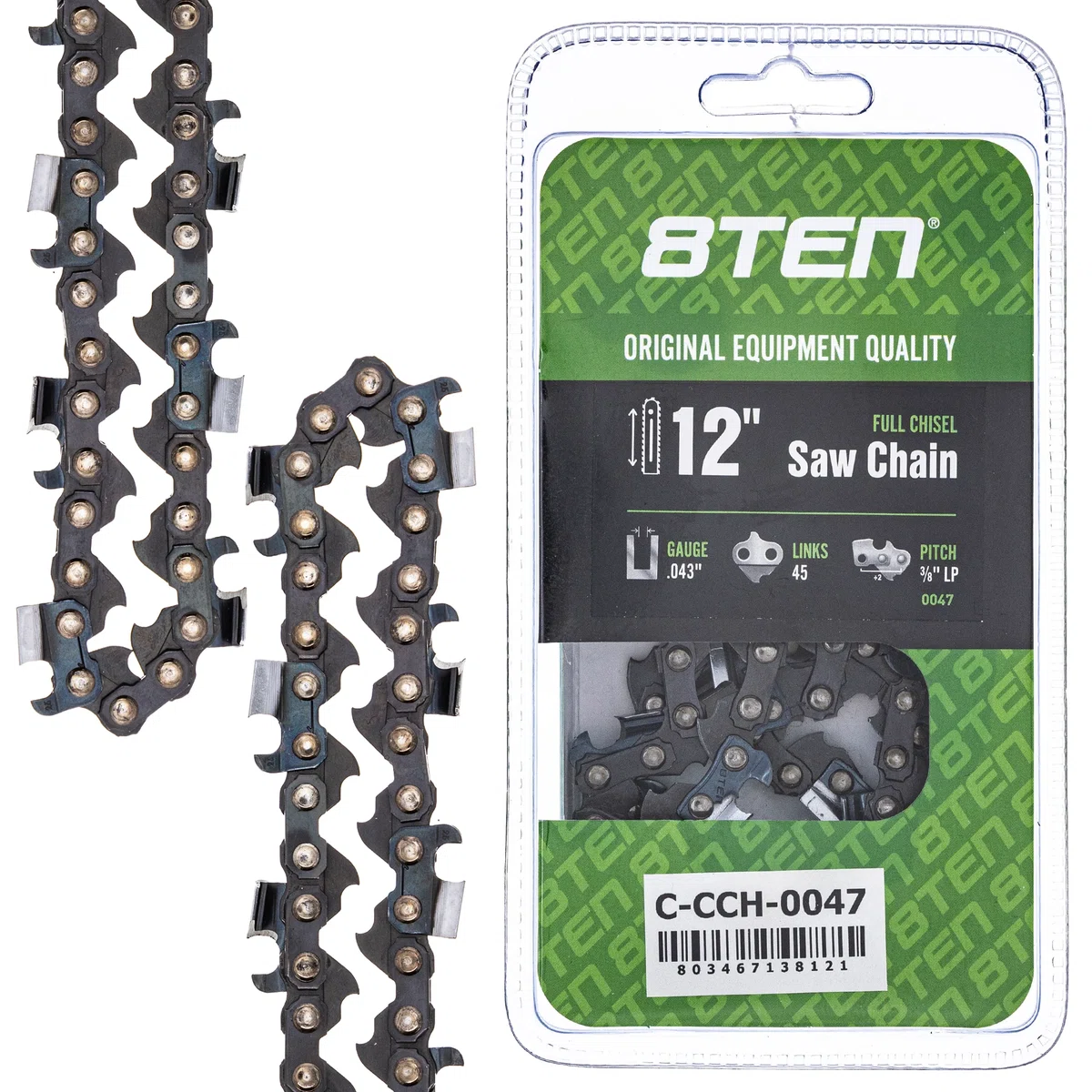 Chainsaw Chain 12 Inch .043 3/8 LP 45DL For Echo Black and Decker Homelite 90PX045G 90PX45CQ