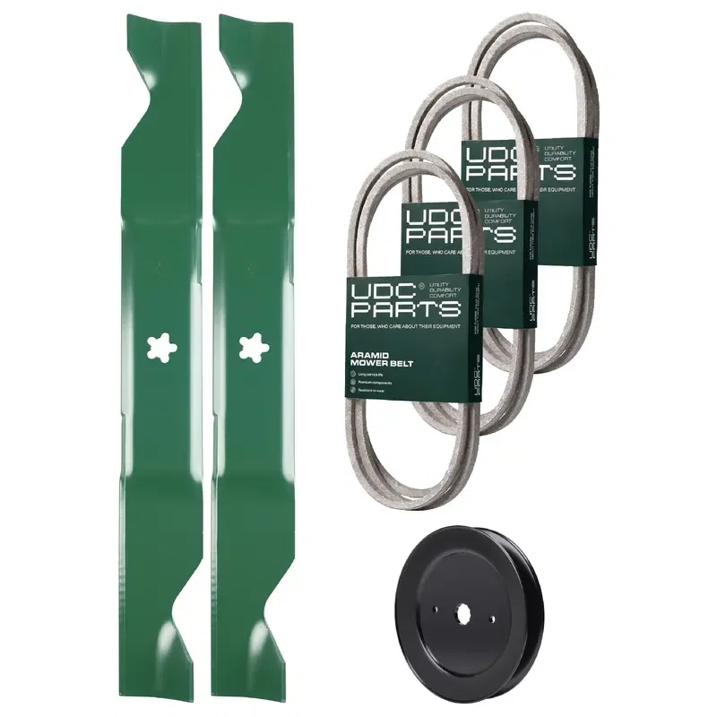 UDC Parts Mower Kit / Belt 130969 + Belt 140218 + Belt 197253 + Pulley 129861 / Fits Husqvarna LTH152