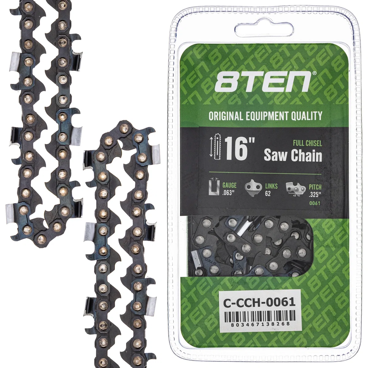 Chainsaw Chain 16 Inch .063 .325 62DL For Stihl Homelite 26RM362 22LPX062G 22LGX062G 591104262