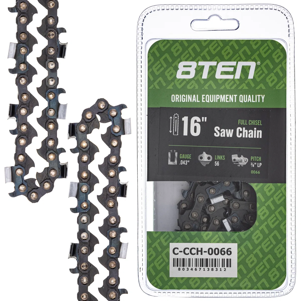 Chainsaw Chain 16 Inch .043 3/8 LP 56DL For Makita Greenworks 90PX056G 90PX56CQ H3856 61PMM356E