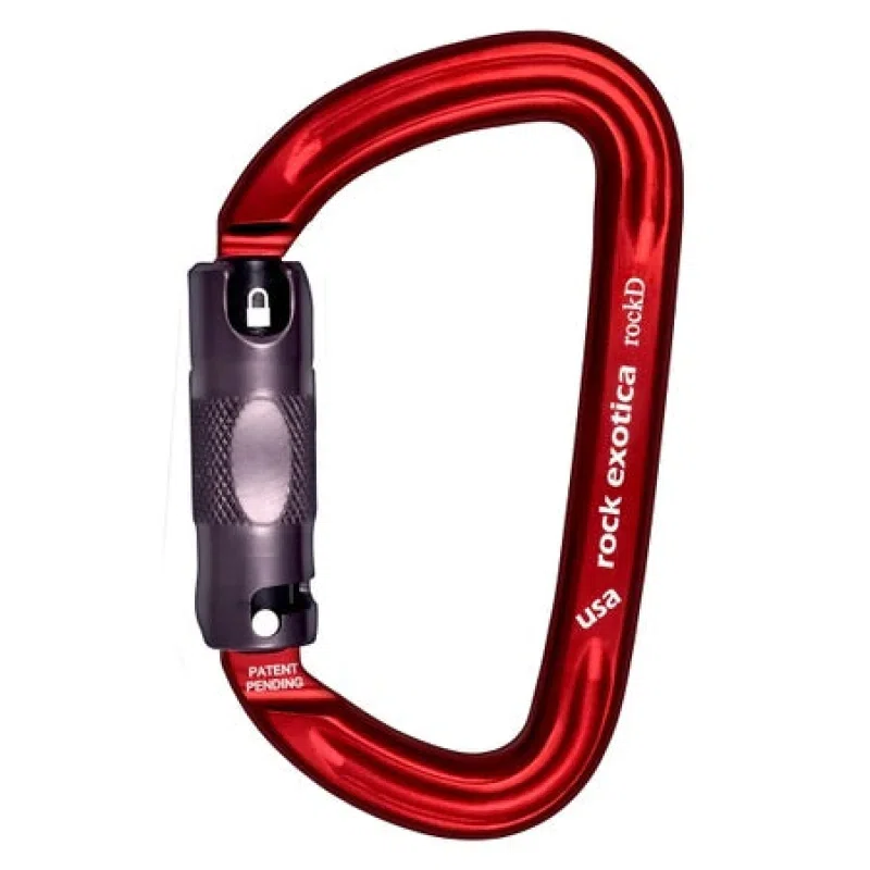 C2A - Red rockD Auto-Lock Aluminum Carabiner - Rock Exotica
