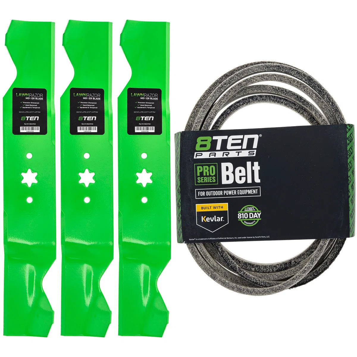 Mower Blades & Deck Belt Kit For Columbia White Outdoor MTD Gold MK1007792