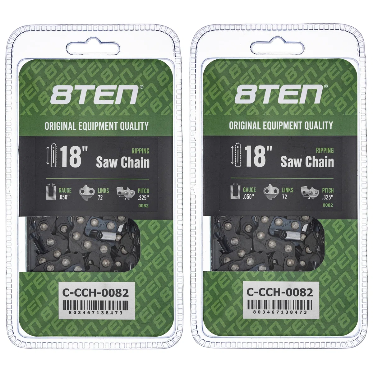Chainsaw Chain 18 Inch .050 .325 72DL For Dolmar Makita Echo 501840672 581643672 591095772 20BPX072G | 2-PACK