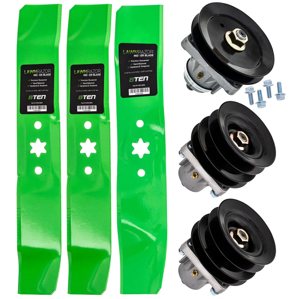 Blade Spindle Deck Kit For Yard-Machines Huskee White Outdoor MK1009891