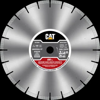 Cat 600 Pro Early Entry MEDIUM/HARD Aggregate Silent Green Concrete Diamond Blade 6 3/8" - 162mm RED