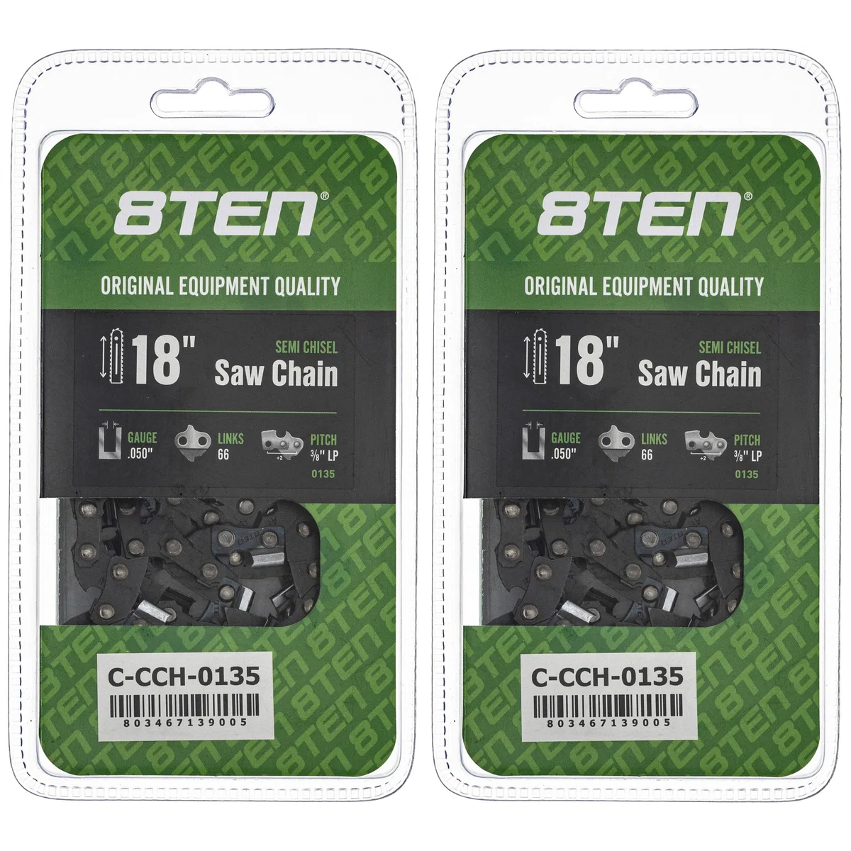 Chainsaw Chain 18 Inch .050 3/8 LP 66DL For Stihl Homelite Lombard 72LPX066G 72LPX66CQ H4666 | 2-PACK