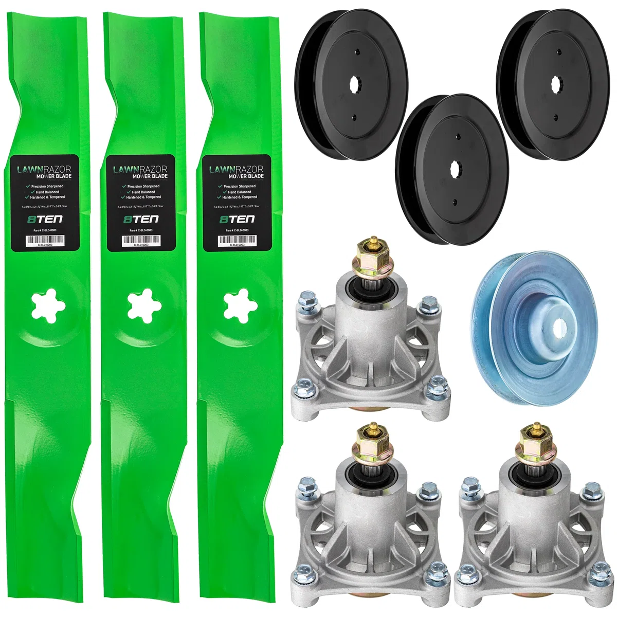 Blade Spindle Pulley Deck Kit For Poulan Pro Statesman MK1009717