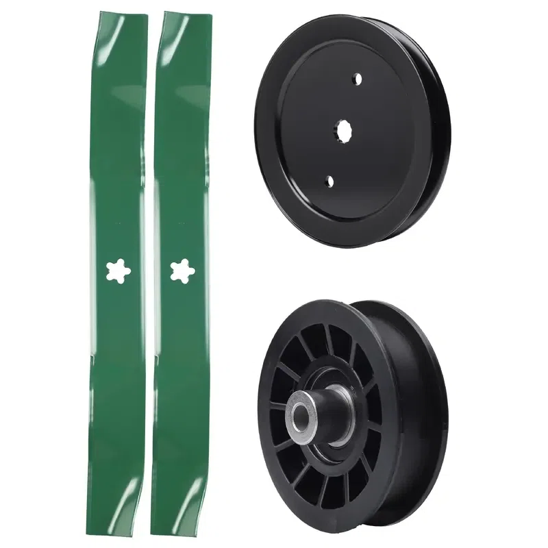 UDC Parts Mower Kit / Pulley 195945 + Pulley 532194327 + 2 Pack Blades 134149 / Fits Poulan Pro PB145G42 PB15542LT PB175A42LT PB175A46 PB175G42 PB185A42 PB195A46LT PB195H42LT PB195H42LTX PB19H42YT