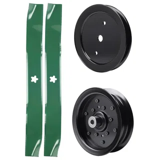 UDC Parts Mower Kit / Pulley 532195945 + Pulley 532196106 + 2 Pack Blades 134149 / Fits Weed Eater W17542H