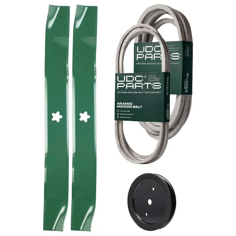 UDC Parts Mower Kit / Belt 197242 + Belt 405143 + Pulley 195945 + 2 Pack Blades 134149 / Fits Jonsered LT2223A2