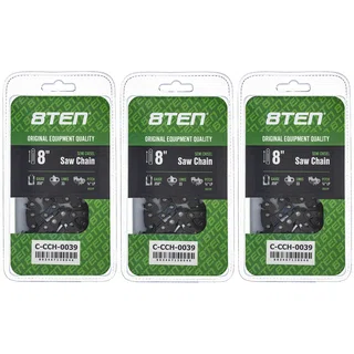Chainsaw Chain 8 Inch .050 3/8 LP 33DL For Greenworks Earthwise Sun Joe 91PX033 S33-21 H3733 | 3-PACK