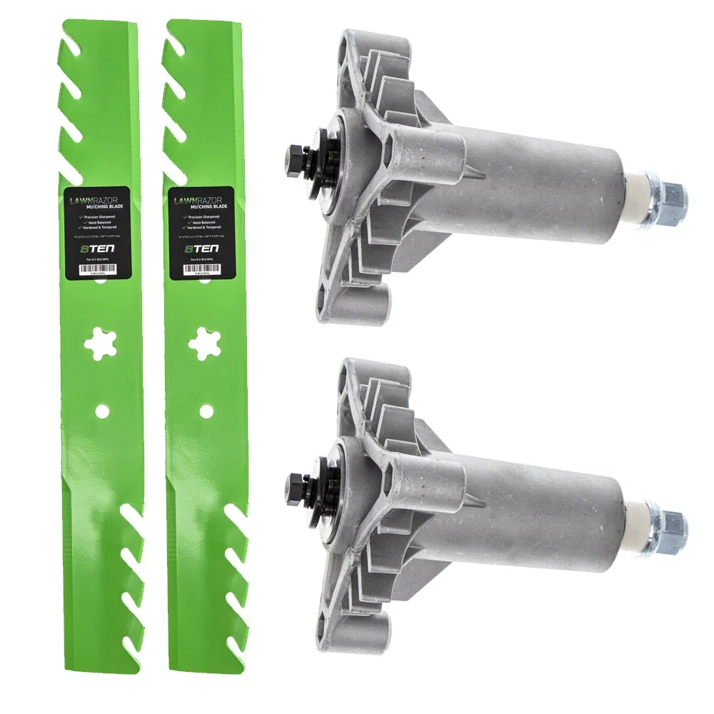 Deck Spindles & Mulching Blades Kit For Weed Eater AYP Poulan MK1002230