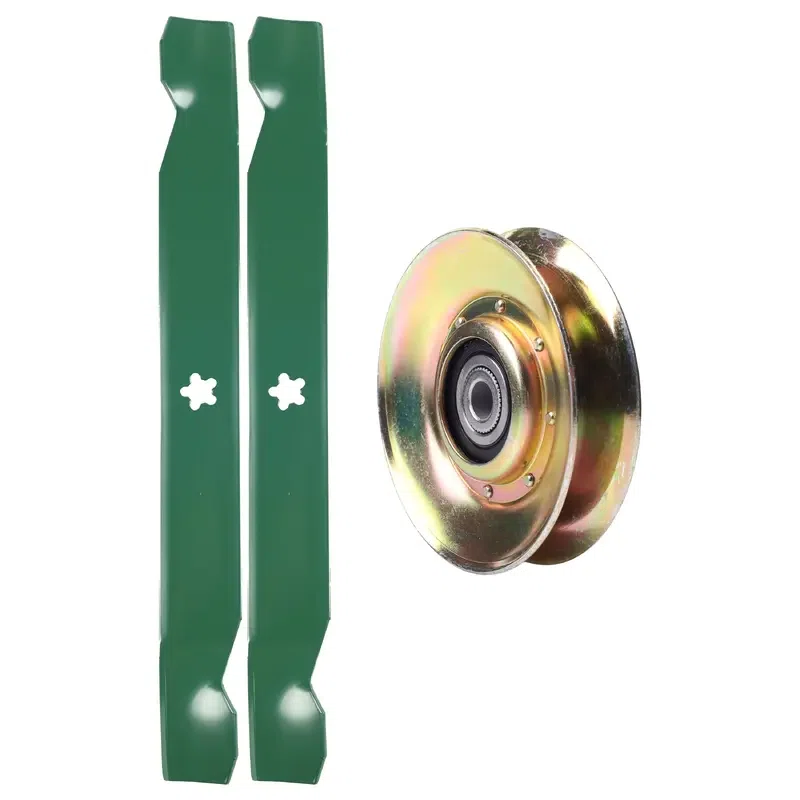 UDC Parts Mower Kit / Pulley 127783 + 2 Pack Blades 138971 / Fits Agway AG17542STA AG17542STB AG185H42STA AG22H42STA