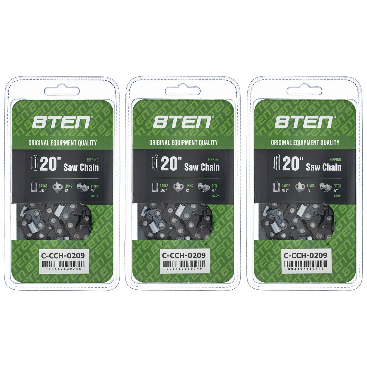 Chainsaw Chain 20 Inch .063 3/8 72DL For Stihl Dolmar Makita 75LPX072G 75EXL072G 36RS372E H50S72 | 3-PACK
